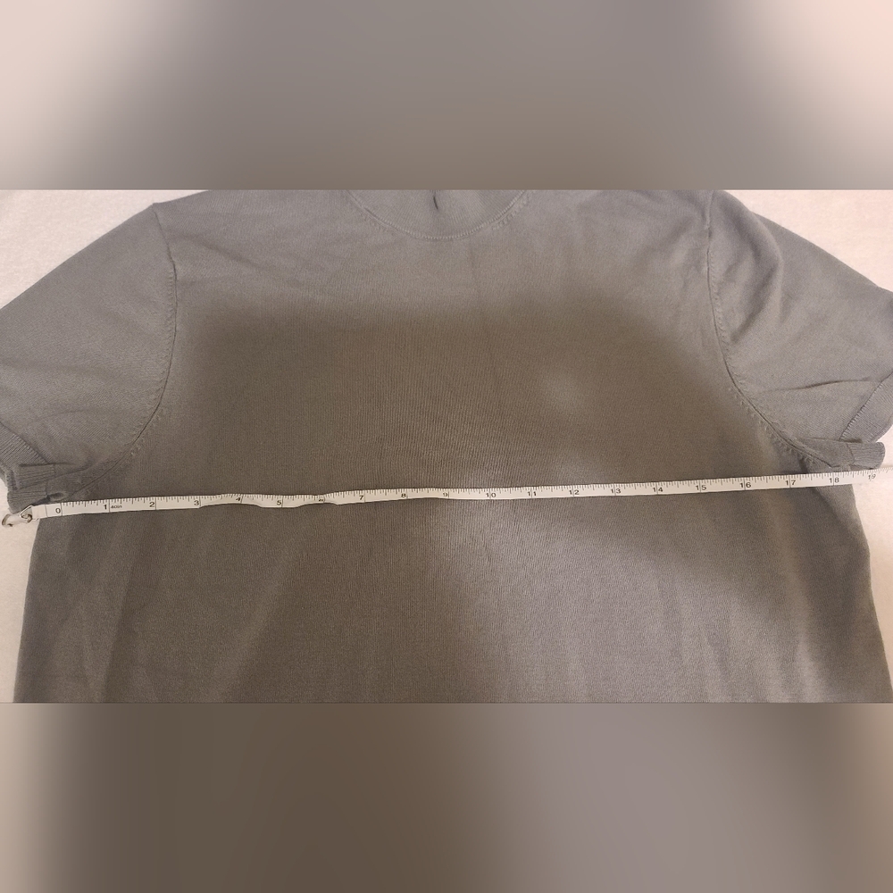 ZARA arrival Grey Short Sleeve Mock Neck Knit Top Size L - Picture 11 of 12